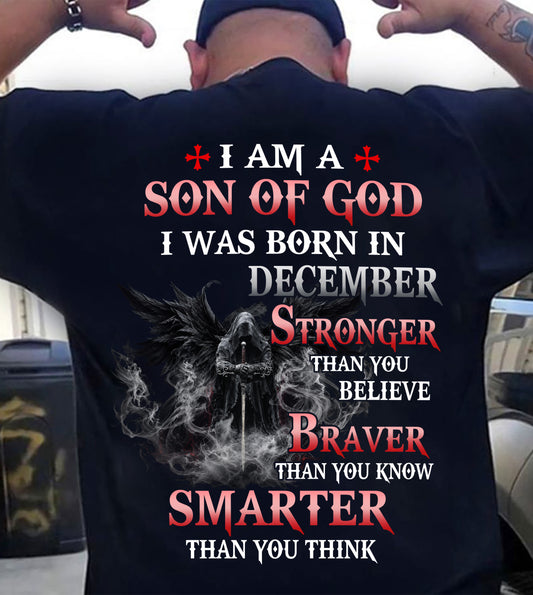December Son Of God T-Shirt For Men – Stronger Than You Believe - LUAN12 (SKU2606-393-12)