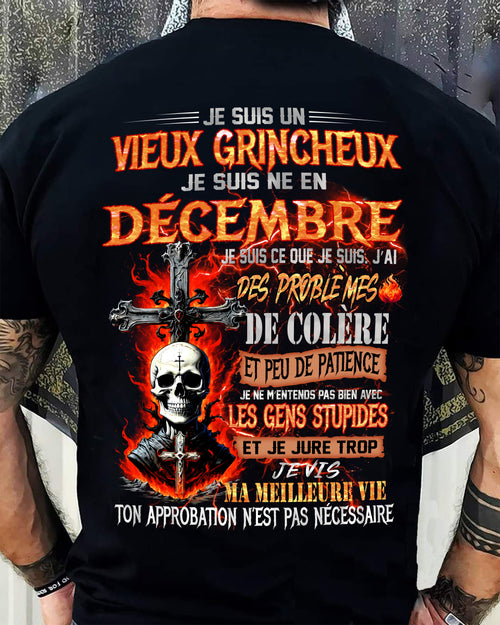 Je Suis Un Vieux Grincheux Né en Décembre – T-Shirt Homme Fort Caractère - LUAN12 (SKU26T-01141-12)