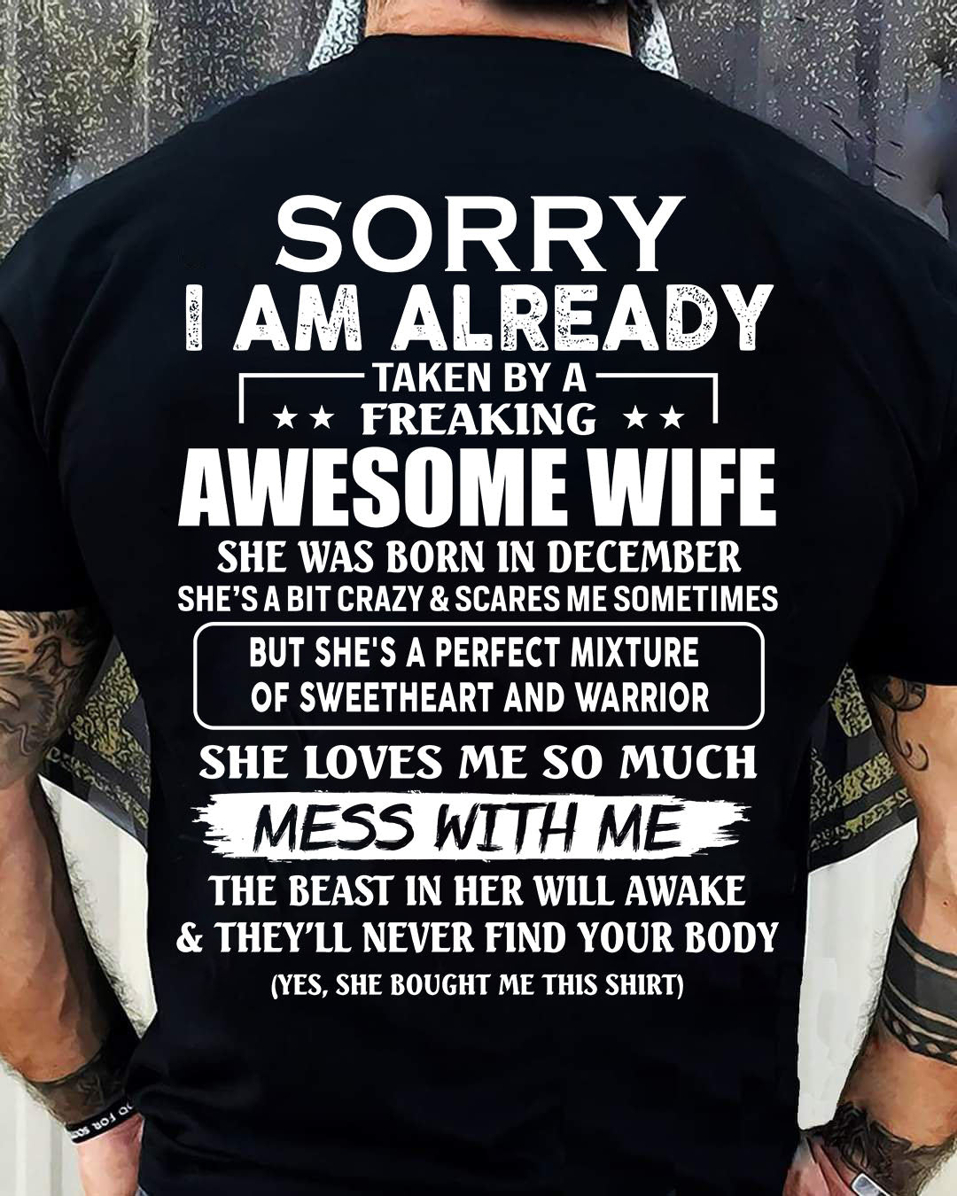 Wife December - Perfect gift for husband From Wife - LUAN12 (SKU68-86-12)