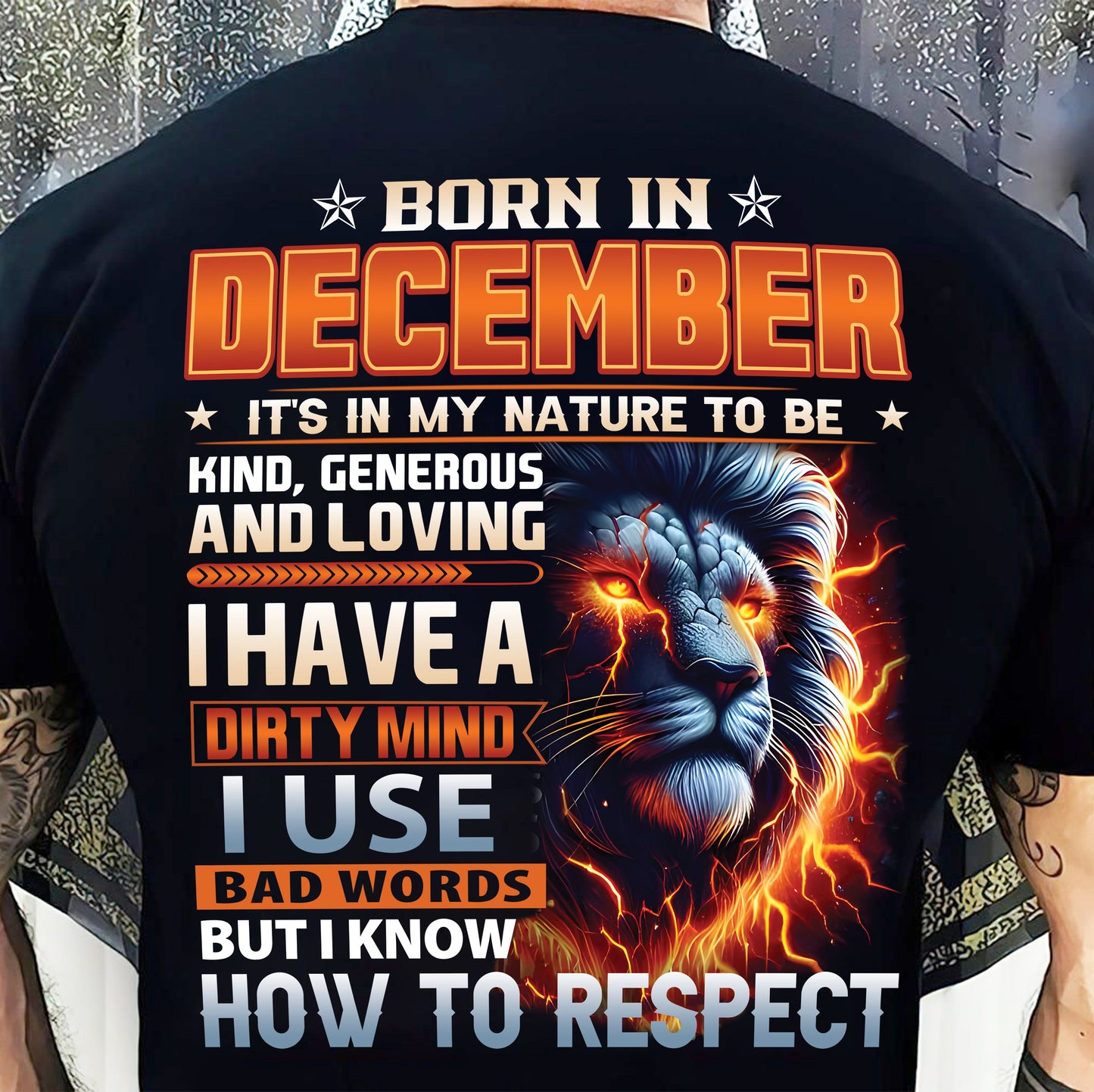 DECEMBER - DIRTY MIND BUT KNOWS RESPECT - BIRTHDAY T-SHIRT FOR MEN - LUAN12 (SKU08-84-12)
