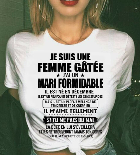 DÉCEMBRE - FEMME GÂTÉE - MARI FORMIDABLE - UN PEU FOU - TENDRESSE & GUERRIER - CADEAU PARFAIT DU MARI À SA FEMME - LUAN12 (SKU2609-209-12)