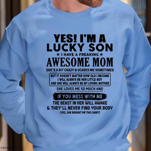 I am Lucky Son - Gift For Son From Mom - LUAN00 - (SKU-T1206LMS-00)