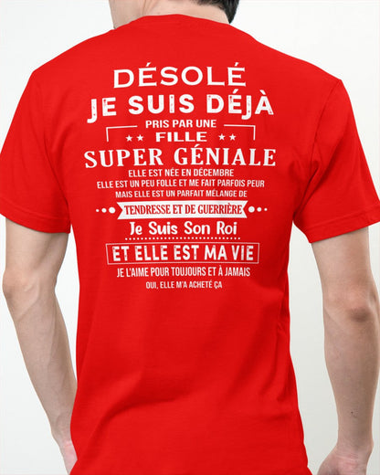 Désolé les filles, je suis déjà pris - Ma copine est folle et adorable - Cadeau spécial pour votre petit ami ou mari - (SKU04-111-12) - LUAN12