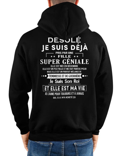 Désolé les filles, je suis déjà pris - Ma copine est folle et adorable - Cadeau spécial pour votre petit ami ou mari - (SKU04-111-12) - LUAN12