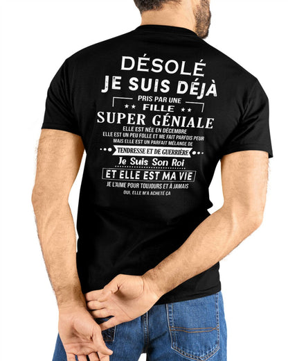 Désolé les filles, je suis déjà pris - Ma copine est folle et adorable - Cadeau spécial pour votre petit ami ou mari - (SKU04-111-12) - LUAN12