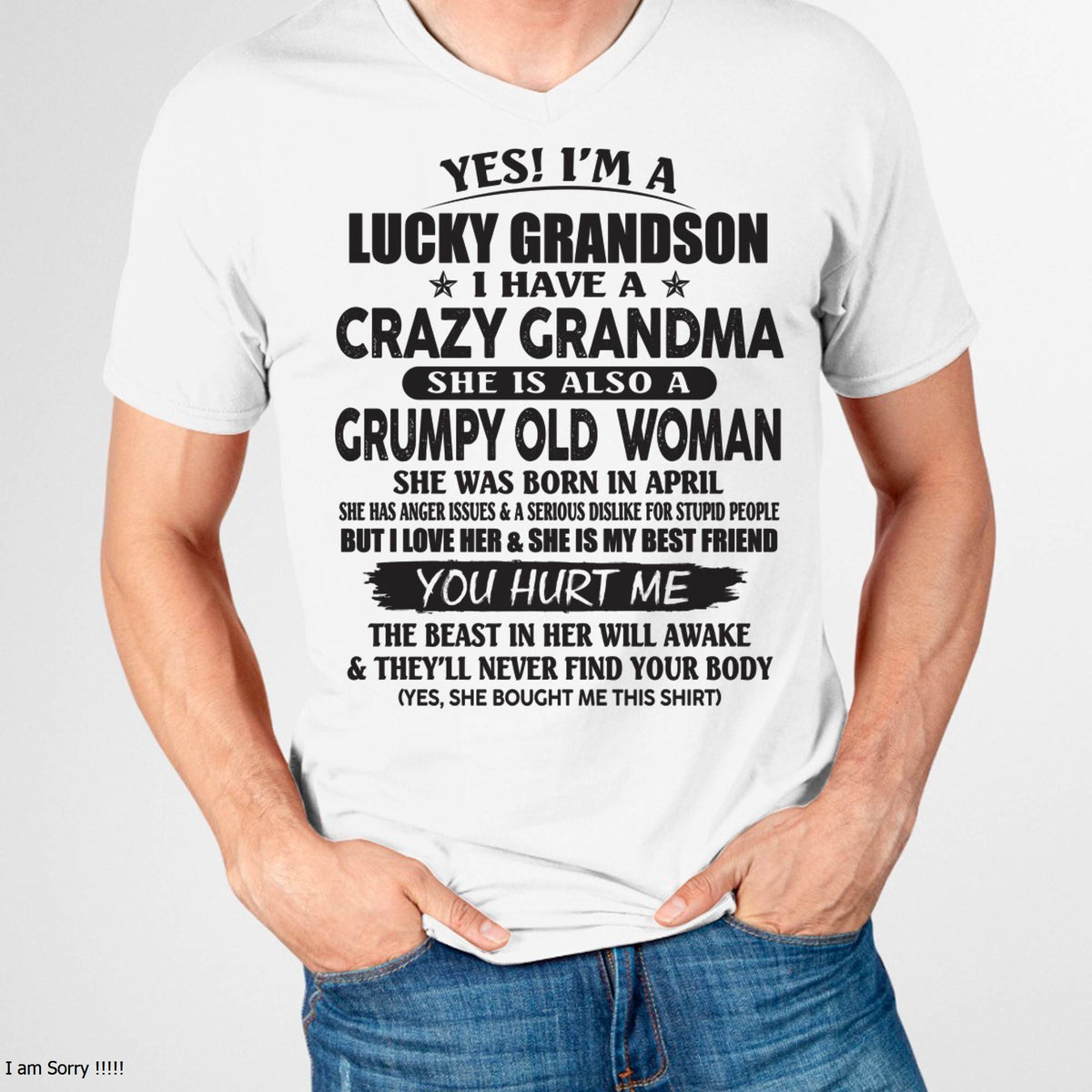 APRIL - LUCKY GRANDSON OF CRAZY GRANDMA -  FROM GRANDMA - NINA04 (SKU10-173-04)