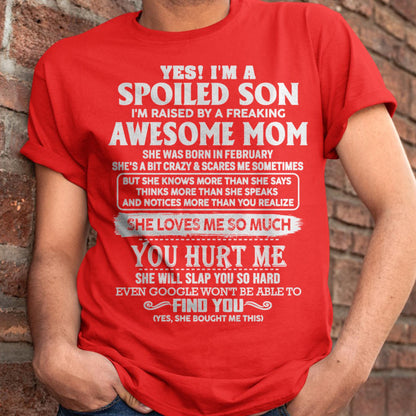 February - Awesome Mom - Perfect Gift For Your Spoiled Son From Mom - LUAN02 (SKU05-47-02)