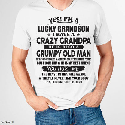 LUCKY GRANDSON OF CRAZY GRANDPA -  PERFECT GIFT FROM GRANDPA - LUAN00 (SKU12-145-00)