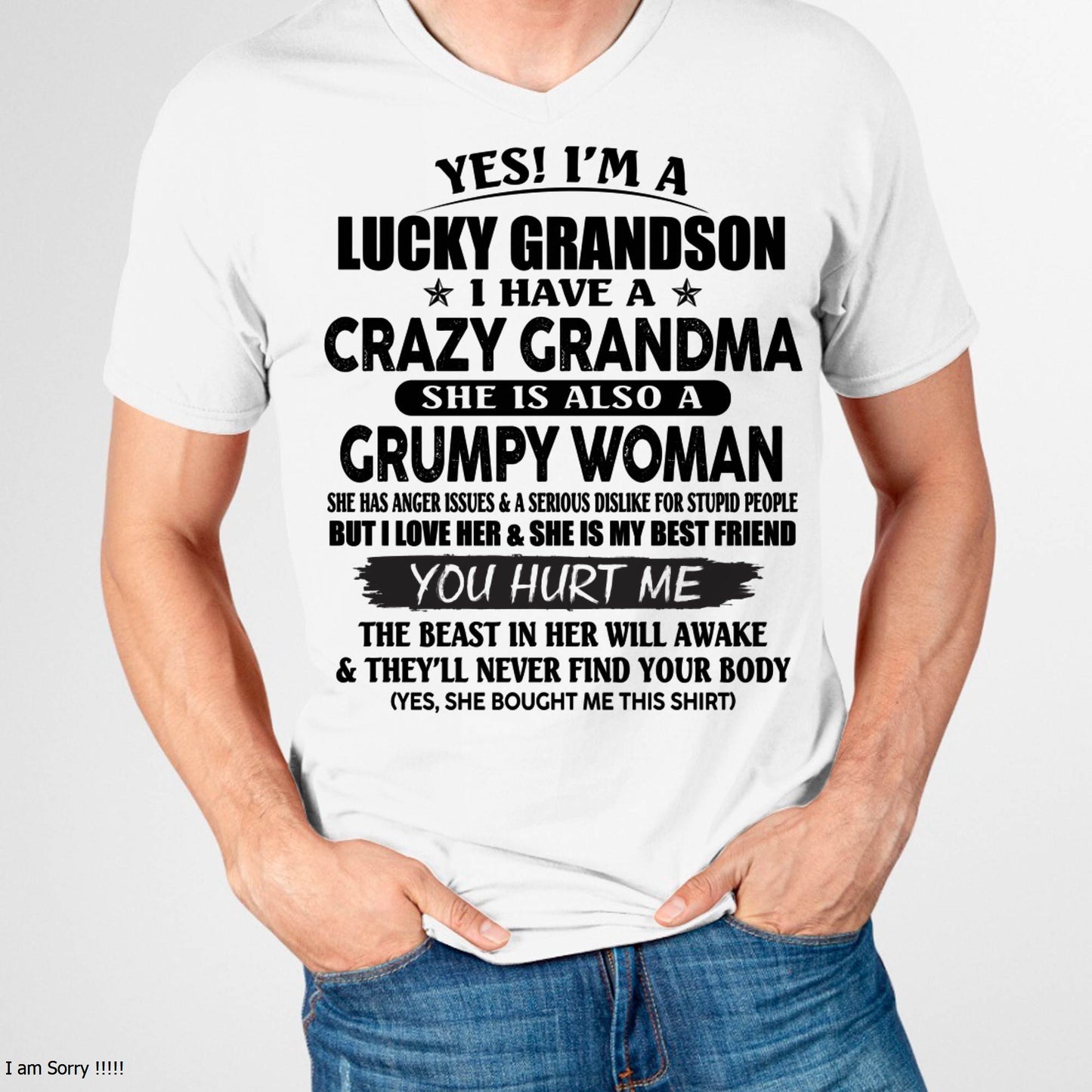 LUCKY GRANDSON OF CRAZY GRANDMA -  PERFECT GIFT FROM GRANDMA - LUAN00 (SKU12-113-00)
