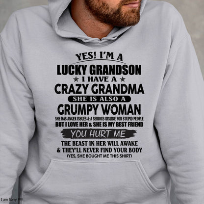 LUCKY GRANDSON OF CRAZY GRANDMA -  PERFECT GIFT FROM GRANDMA - LUAN00 (SKU12-113-00)