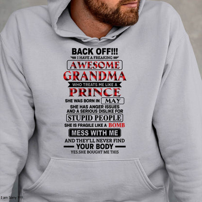 MAY - AWESOME GRANDMA - TREATS ME LIKE A PRINCE - PERFECT GIFT FROM GRANDMA TO GRANDSON - LUAN05 (SKU2608-585-05)