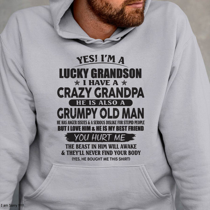 LUCKY GRANDSON OF CRAZY GRANDPA -  PERFECT GIFT FROM GRANDPA - LUAN00 (SKU12-145-00)
