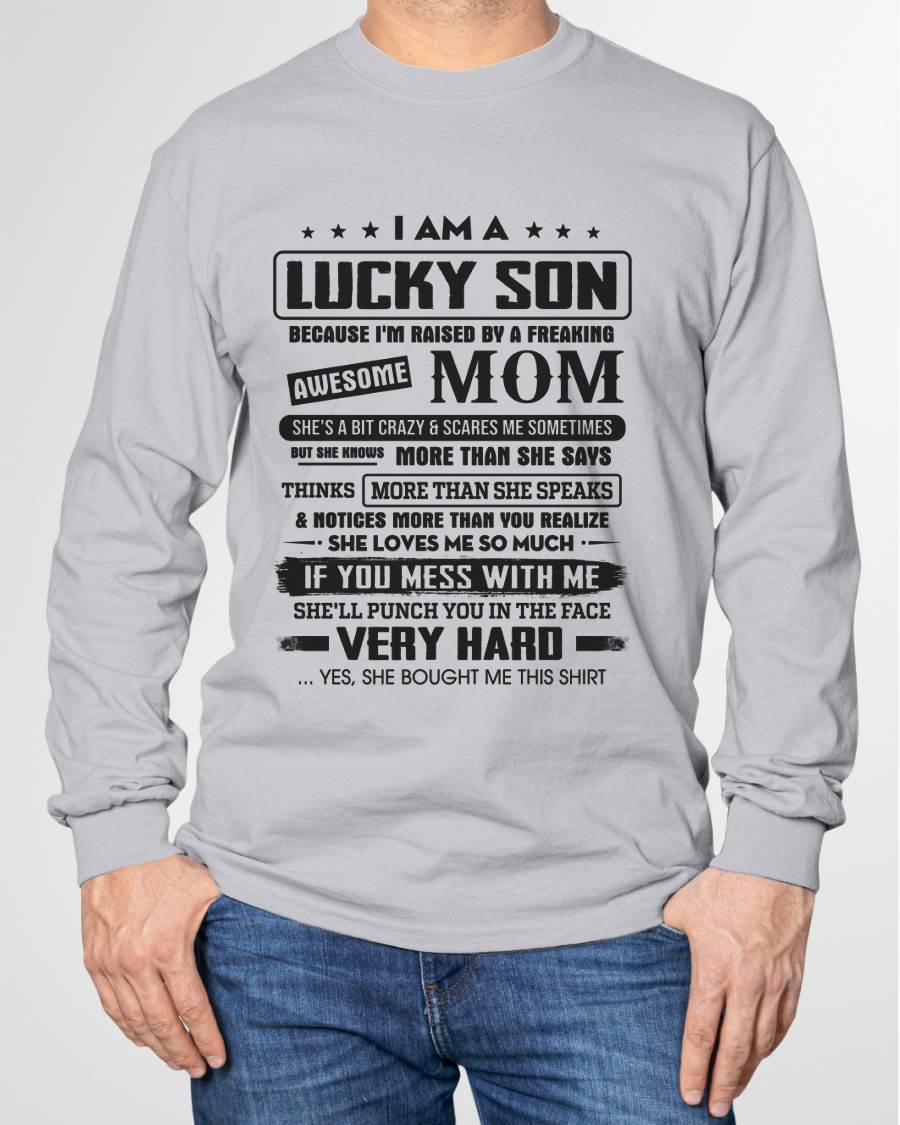 Lucky Son - Gift From Mom For Son T-Shirt -  LUAN00 (SKU08-52-00)