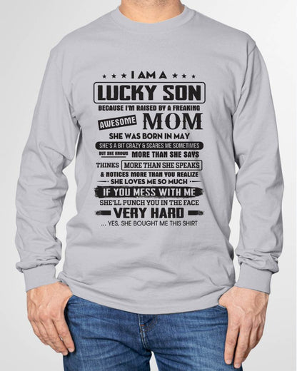 Lucky Son - Gift From Mom For Son T-Shirt -  LUAN05 (SKU08-52-05)