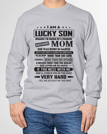 Lucky Son - Gift From Mom For Son T-Shirt -  LUAN03 (SKU08-52-03)