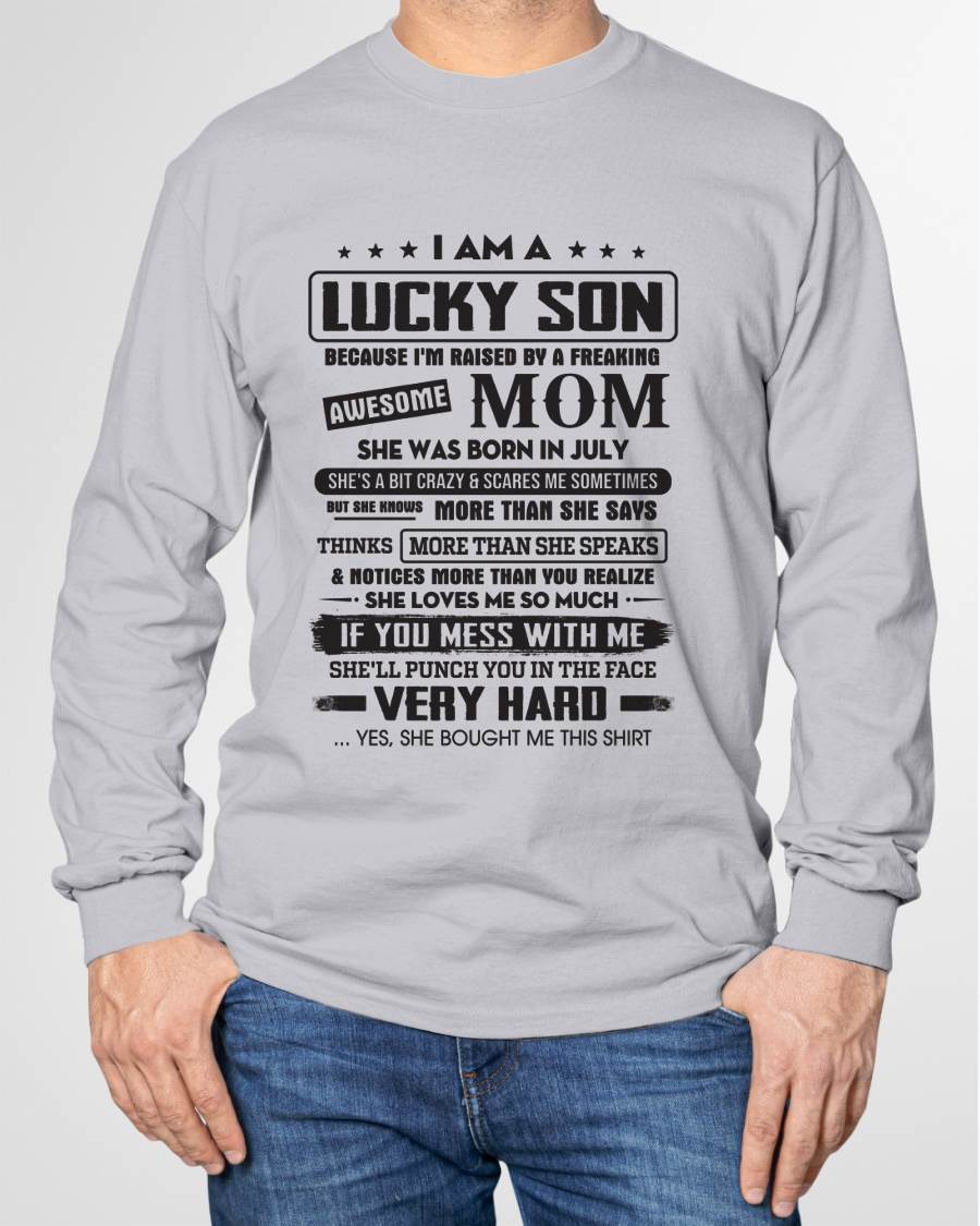 Lucky Son - Gift From Mom For Son T-Shirt -  LUAN07 (SKU08-52-07)
