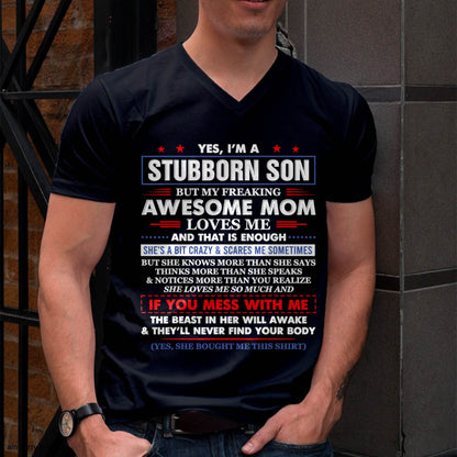 "I HAVE AN AWESOME MOM AND SHE'S  A BIT CRAZY" – T - SHIRT FROM MOM TO SON – LUAN00 (SKU2606-28-00)