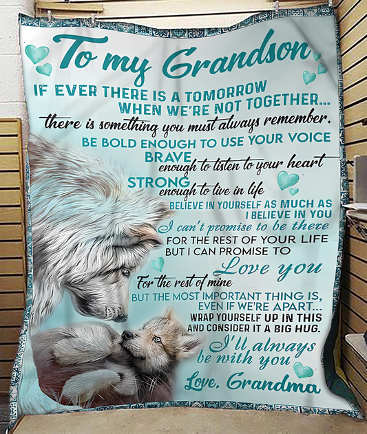 BLANKET FOR GRANDSON – COMFORT & WARMTH GIFT FROM GRANDMA  Sherpa Fleece Quilt Blanket LUAN00 (SKUB06-109)