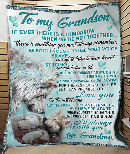 BLANKET FOR GRANDSON – COMFORT & WARMTH GIFT FROM GRANDMA  Sherpa Fleece Quilt Blanket LUAN00 (SKUB06-109)