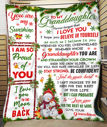 BLANKET FOR GRANDDAUGHTER – COMFORT & WARMTH CHRISTMAS GIFT FROM GRANDMA  Sherpa Fleece Quilt Blanket LUAN00