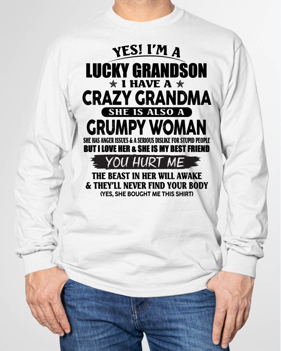 LUCKY GRANDSON OF CRAZY GRANDMA -  PERFECT GIFT FROM GRANDMA - LUAN00 (SKU12-113-00)