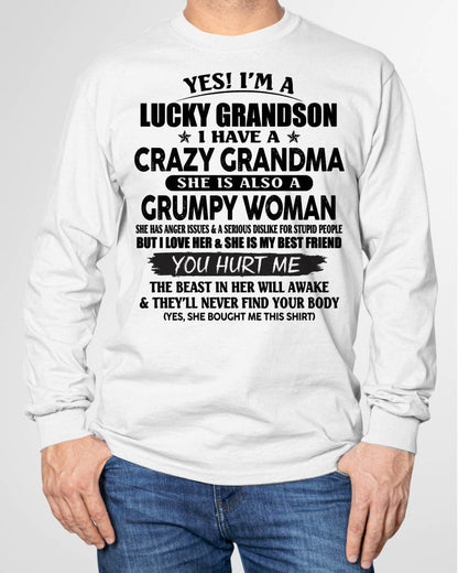 LUCKY GRANDSON OF CRAZY GRANDMA -  PERFECT GIFT FROM GRANDMA - LUAN00 (SKU12-113-00)