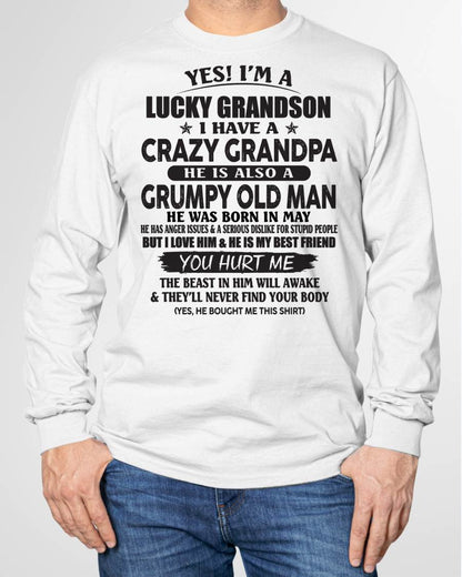 MAY - LUCKY GRANDSON OF CRAZY GRANDPA -  PERFECT GIFT FROM GRANDPA - LUAN05 (SKU12-145-05)