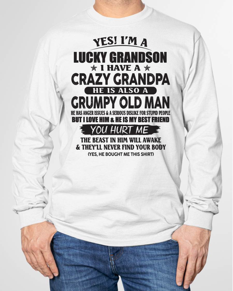 LUCKY GRANDSON OF CRAZY GRANDPA -  PERFECT GIFT FROM GRANDPA - LUAN00 (SKU12-145-00)