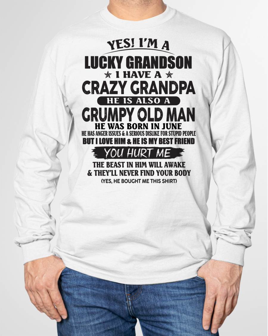 JUNE - LUCKY GRANDSON OF CRAZY GRANDPA -  PERFECT GIFT FROM GRANDPA - LUAN06 (SKU12-145-06)