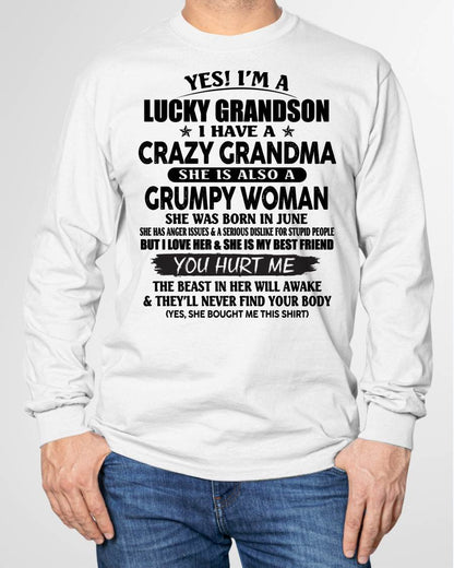 JUNE - LUCKY GRANDSON OF CRAZY GRANDMA -  PERFECT GIFT FROM GRANDMA - LUAN06 (SKU12-113-06)