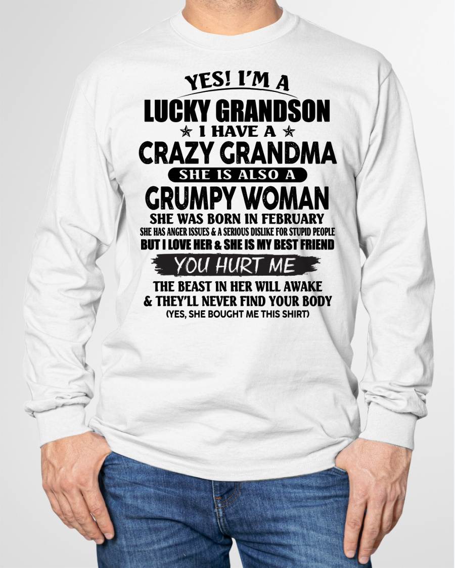 FEBRUARY - LUCKY GRANDSON OF CRAZY GRANDMA -  PERFECT GIFT FROM GRANDMA - LUAN02 (SKU12-113-02)