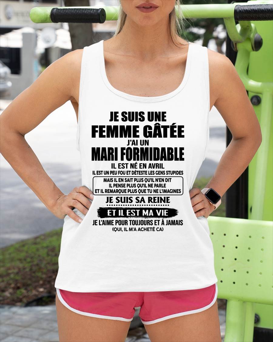 AVRIL - FEMME GÂTÉE - MARI FORMIDABLE - CADEAU PARFAIT DU MARI À SA FEMME - LUAN04 (SKU2609-63-04)