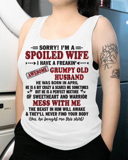 APRIL - SPOILED WIFE OF AWESOME GRUMPY OLD HUSBAND - PERFECT GIFT  FROM HUSBAND - LUAN04 (SKU12-111-04)