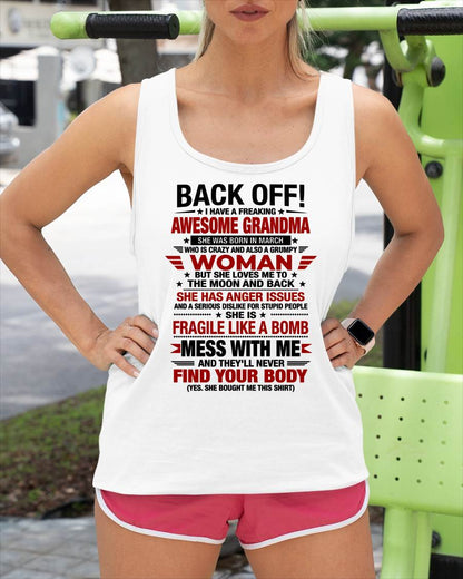 MARCH AWESOME GRANDMA T-SHIRT – PERFECT GIFT FROM GRANDMA - LUAN03 (SKU2607-260-03)