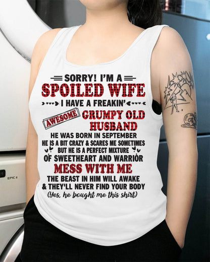 SEPTEMBER - SPOILED WIFE OF AWESOME GRUMPY OLD HUSBAND - PERFECT GIFT FROM HUSBAND - LUAN09 (SKU12-111-09)
