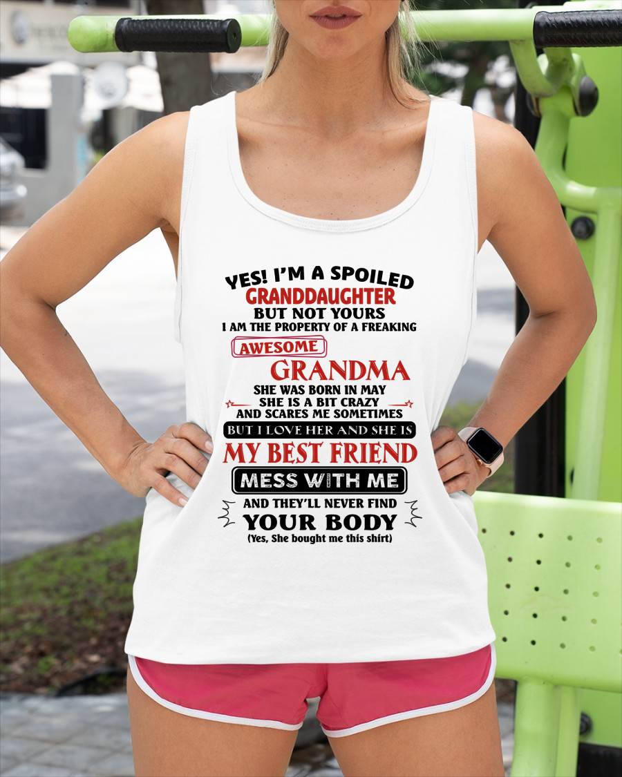 MAY - SPOILED GRANDDAUGHTER - AWESOME GRANDMA - CRAZY & BEST FRIEND - PERFECT GIFT FROM GRANDMA TO GRANDDAUGHTER - LUAN05 (SKU2607-295-05)
