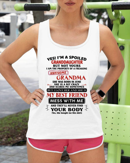 JUNE - SPOILED GRANDDAUGHTER - AWESOME GRANDMA - CRAZY & BEST FRIEND - PERFECT GIFT FROM GRANDMA TO GRANDDAUGHTER - LUAN06 (SKU2607-295-06)