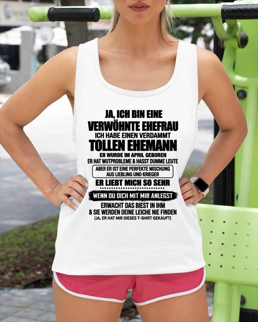 APRIL - VERWÖHNTE EHEFRAU - TOLLER EHEMANN - LIEBLING & KRIEGER - PERFEKTES GESCHENK VOM EHEMANN AN SEINE FRAU - LUAN04 (SKU2609-68-04)