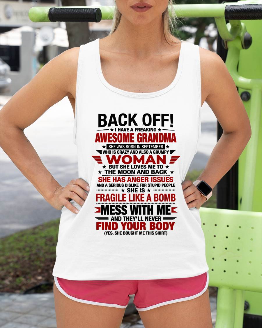 SEPTEMBER AWESOME GRANDMA T-SHIRT – PERFECT GIFT FROM GRANDMA - LUAN09 (SKU2607-260-09)