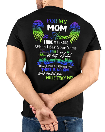 Personalized Memorial T-Shirt for Mom in Heaven - In Loving Memory Shirt, Miss You Mom Gift (SKUMOM) LUAN00