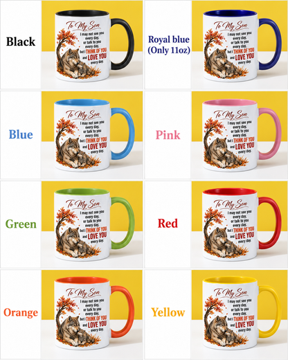 TO MY SON MUGS - I THINK OF YOU & LOVE YOU EVERY DAY - PERFECT GIFT FROM MOM - LUAN00 (SKU2610-71)