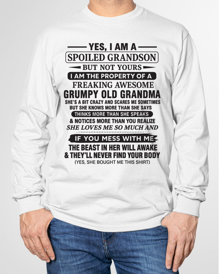 Yes I’m A Stubborn Grandson T-Shirt – Birthday Gift From Grandma / Woman - LUAN00 (SKU10-171-00)