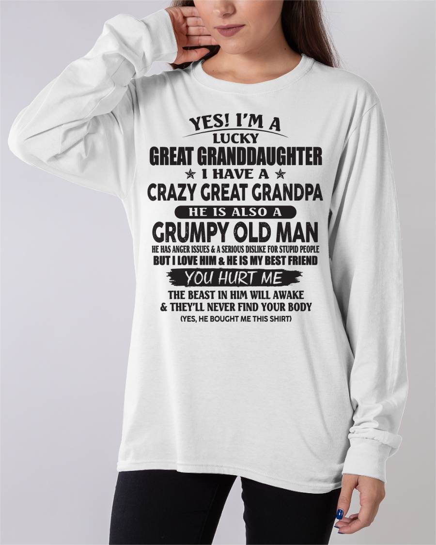 LUCKY GREAT GRANDDAUGHTER OF CRAZY GREAT GRANDPA - PERFECT GIFT FROM GREAT GRANDPA - LUAN00 (SKU12-287-00)