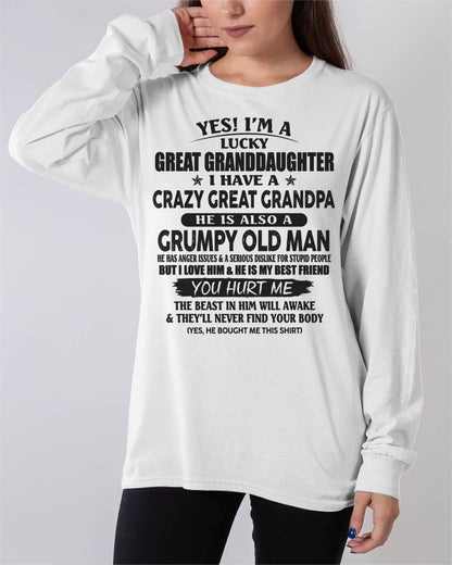 LUCKY GREAT GRANDDAUGHTER OF CRAZY GREAT GRANDPA - PERFECT GIFT FROM GREAT GRANDPA - LUAN00 (SKU12-287-00)