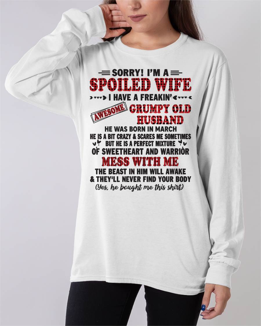 MARCH - SPOILED WIFE OF AWESOME GRUMPY OLD HUSBAND - PERFECT GIFT  FROM HUSBAND - LUAN03 (SKU12-111-03)