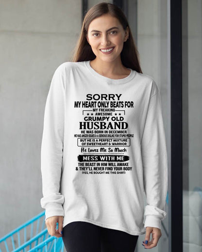 DECEMBER - GRUMPY OLD HUSBAND - SWEETHEART & WARRIOR - PERFECT GIFT FROM HUSBAND TO WIFE - LUAN12 (SKU2608-283-12)