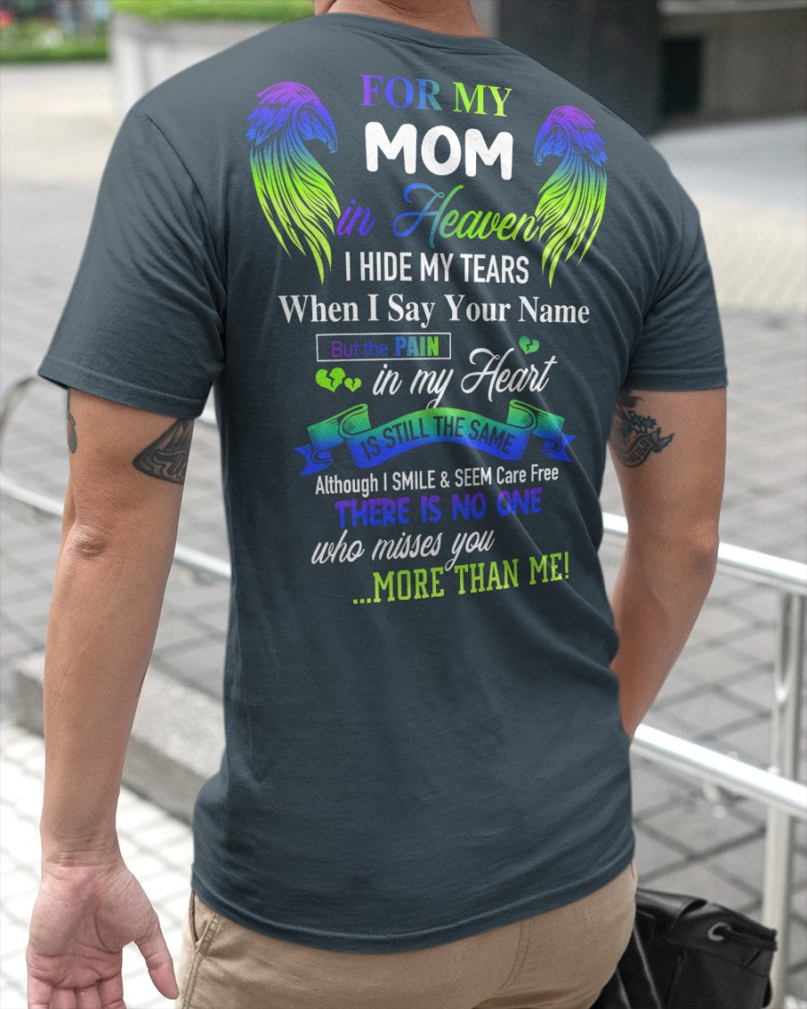 Personalized Memorial T-Shirt for Mom in Heaven - In Loving Memory Shirt, Miss You Mom Gift (SKUMOM) LUAN00