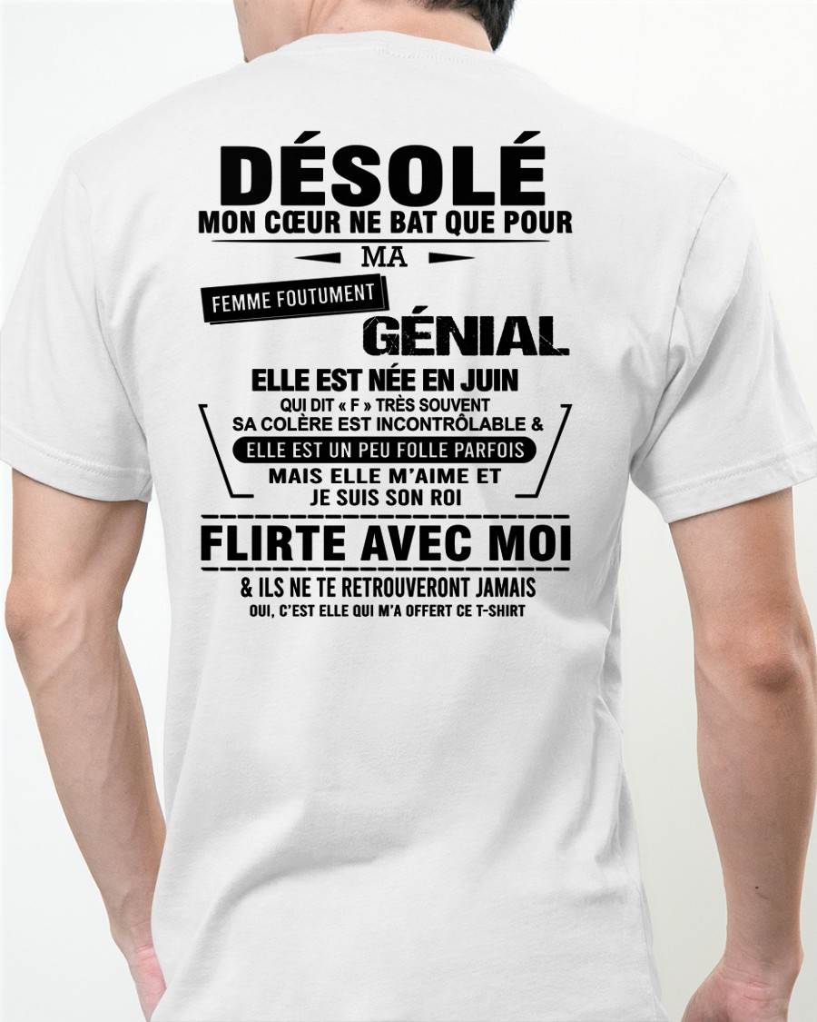 JUIN - DÉSOLÉ, MON CŒUR NE BAT QUE POUR MA FEMME FOUTUMENT GÉNIALE — DE SA FEMME - FR06 / LUAN06 (SKU26T-01258-06)