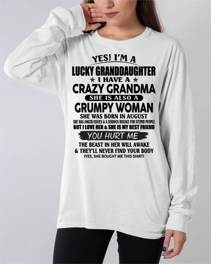 AUGUST - LUCKY GRANDDAUGHTER OF CRAZY GRANDMA - PERFECT GIFT FROM GRANDMA - LUAN08 (SKU12-146-08)