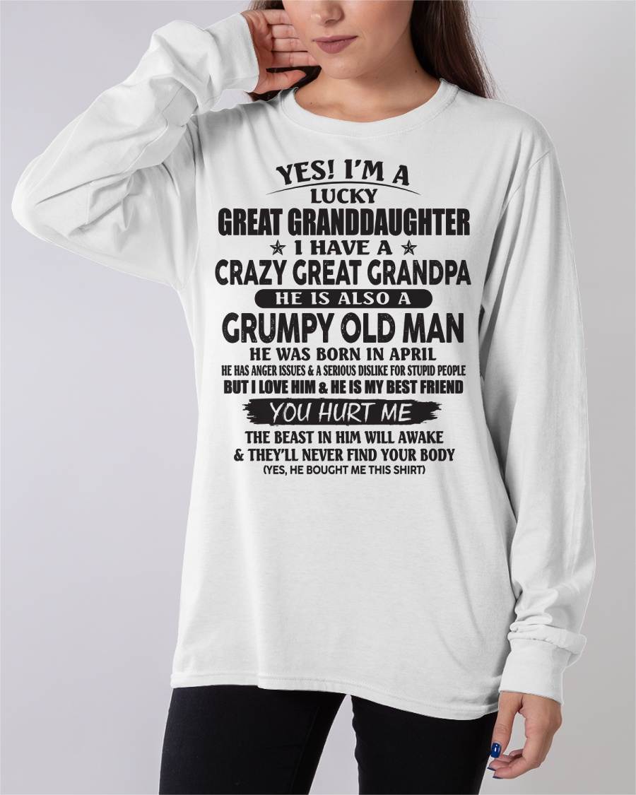 APRIL - LUCKY GREAT GRANDDAUGHTER OF CRAZY GREAT GRANDPA - PERFECT GIFT FROM GREAT GRANDPA - LUAN04 (SKU12-287-04)